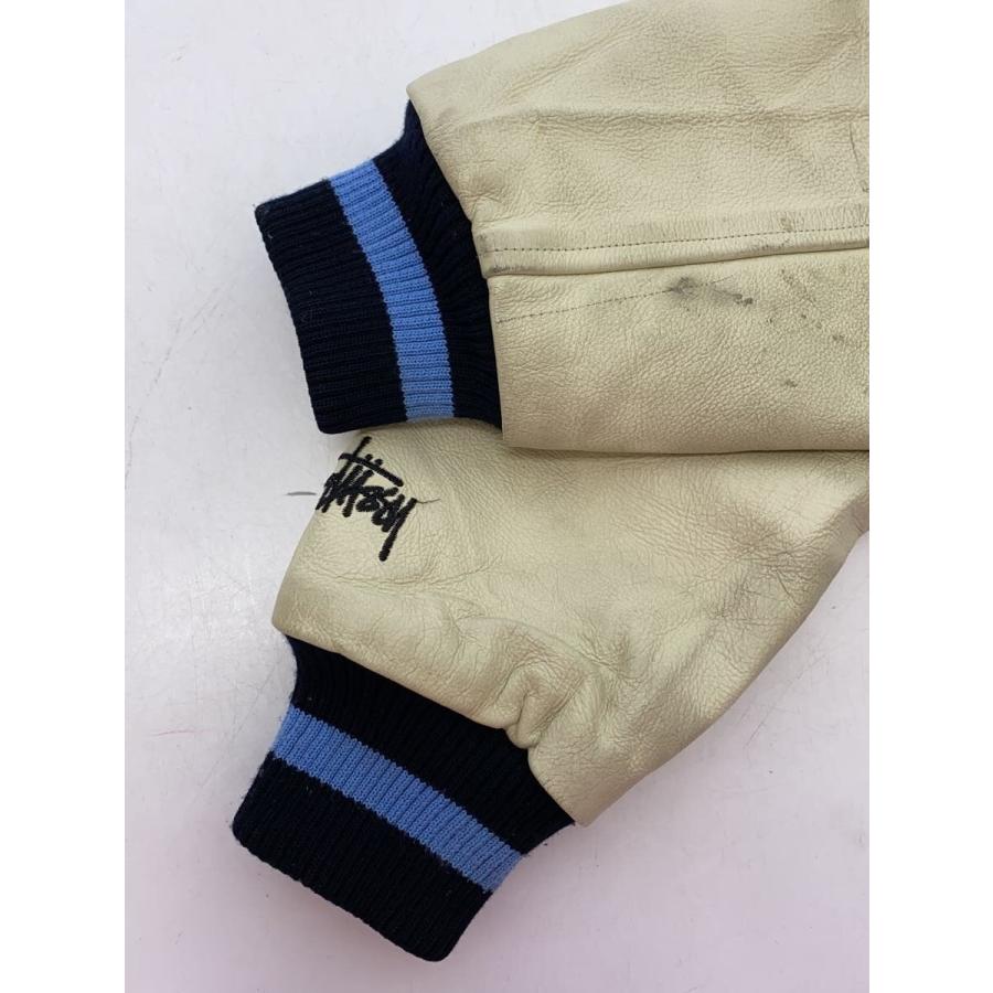 STUSSY◇スタジャン/L/ウール/WHT : セカンドストリートYahoo!店