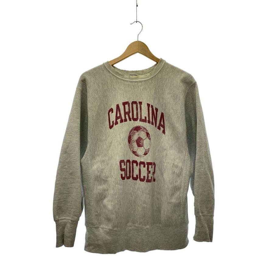 Champion◇スウェット/GRY/90s/REVERSE WEAVE/USA製/3段プリント