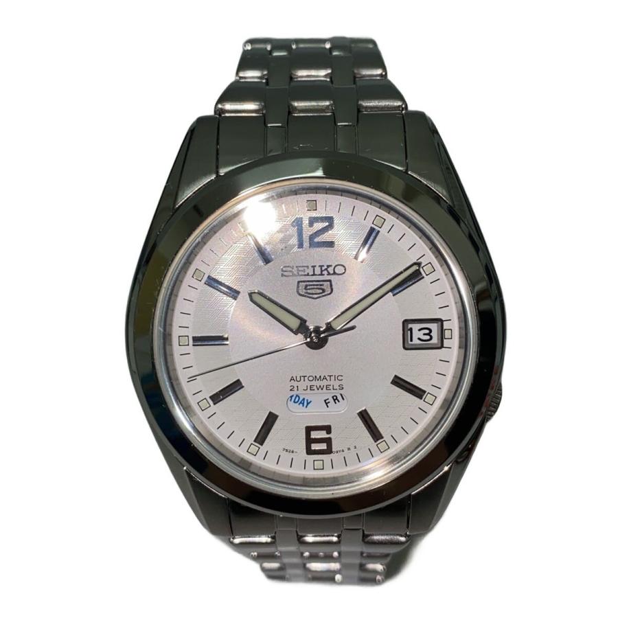 SEIKO◇SEIKO 5/自動巻腕時計/アナログ/ステンレス/WHT/WHT/SS/7S26