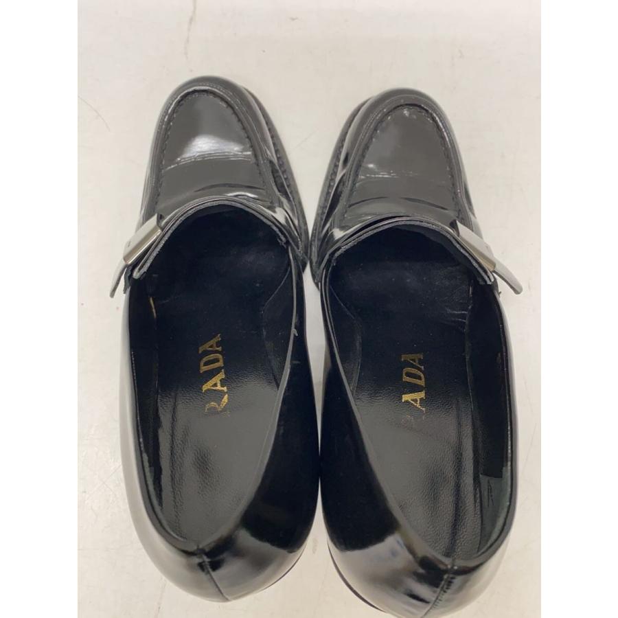 PRADA◇ハイヒールローファー/ローファー/35.5/BLK/レザー/0530 