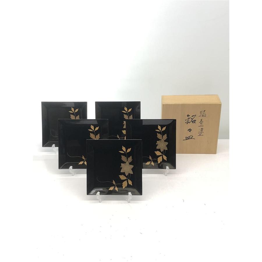 輪島塗/銘々皿/桔梗蒔絵/角皿/5点セット// : セカンドストリートYahoo