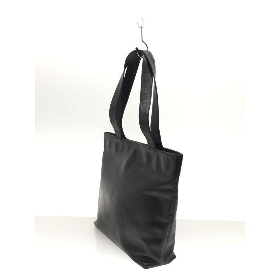 CHANEL◇トートバッグ/レザー/BLK/総柄/ココマーク CHANEL◇トートバッグ/レザー/BLK/総柄/ココマーク