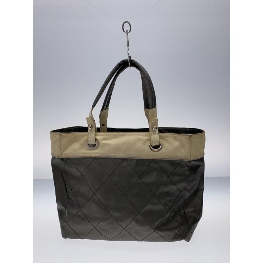 CHANEL◆トートMM_パリビアリッツ_コーティングキャンバス_GRY/キャンバス/GRY_2