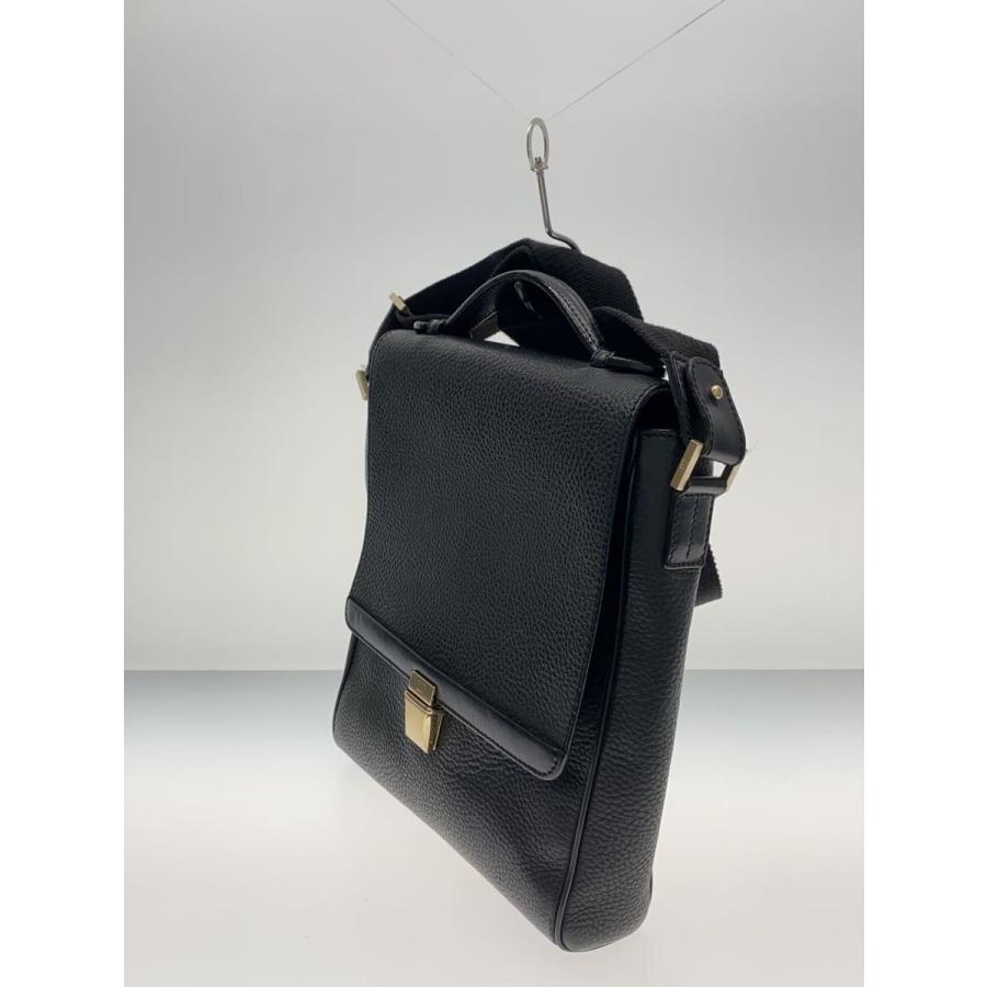dunhill ブラック レザー ショルダーバッグ dunhill◇ショルダーバッグ/レザー/ブラック/無地 : セカンド