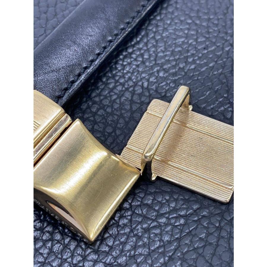 dunhill◇ショルダーバッグ/レザー/ブラック/無地 : セカンド