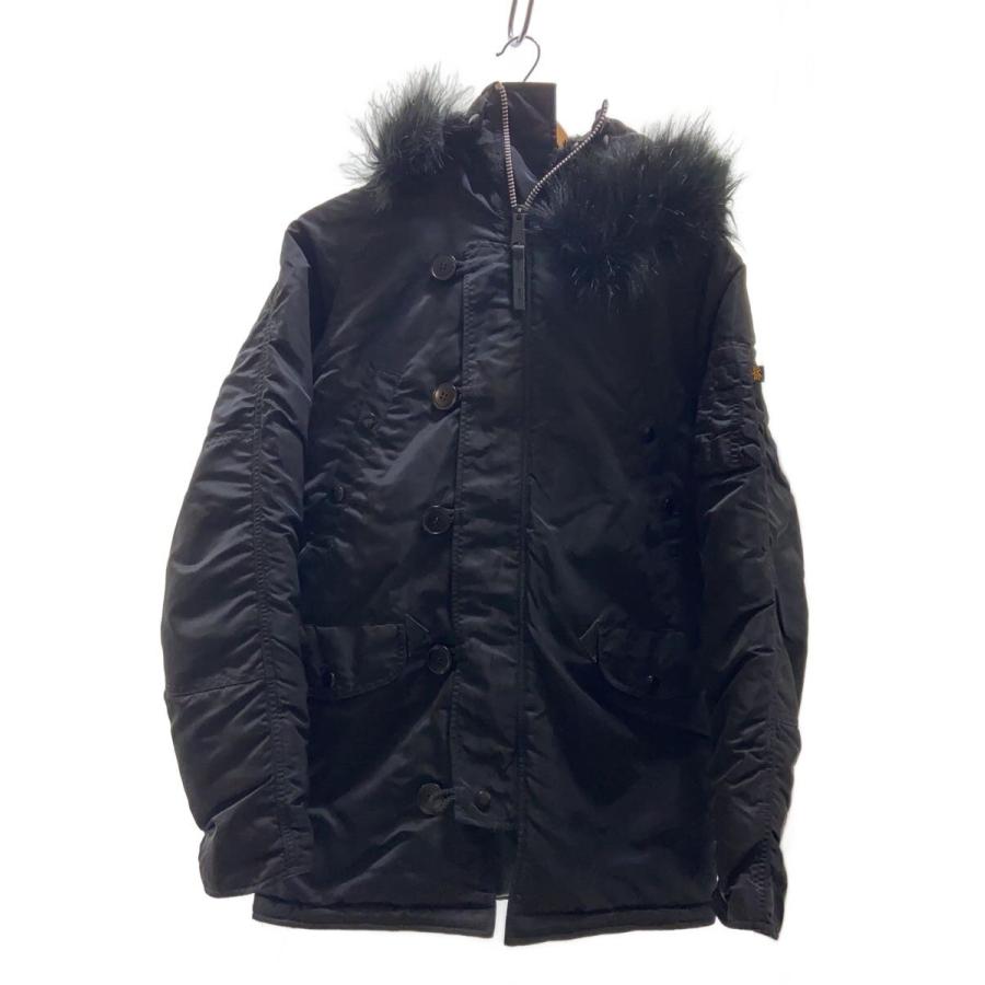 ALPHA INDUSTRIES◇N-3B/フライトジャケット/S/ナイロン/ブラック/無地