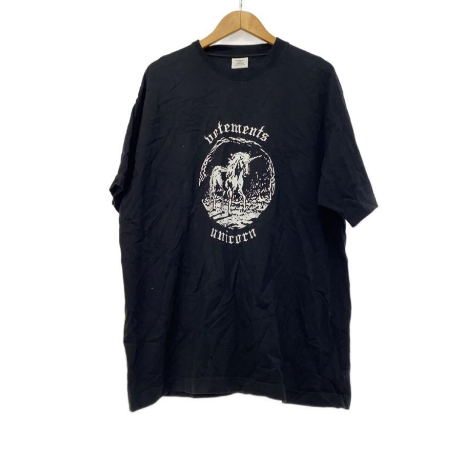 VETEMENTS◇Tシャツ/M/コットン/ブラック/無地/UE52TR200B/ヴェトモン