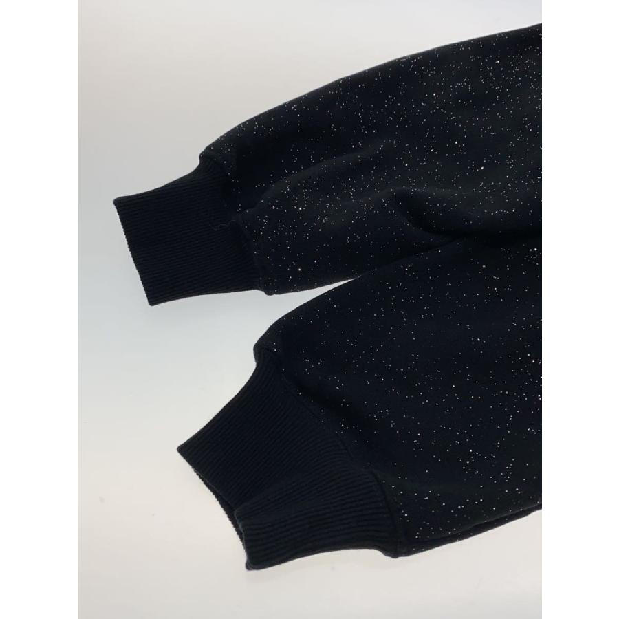 9090◇Logo Glitter Fur Zip Hoodie/M/コットン/BLK// : セカンド