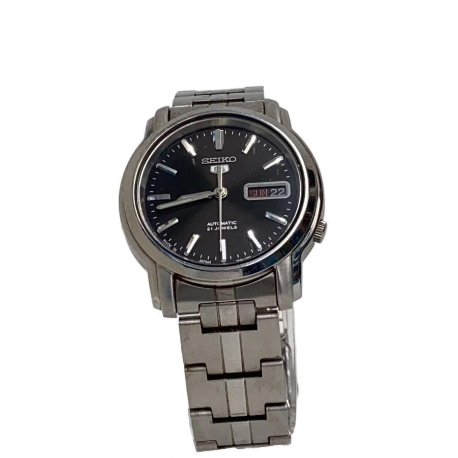 SEIKO◇自動巻腕時計/アナログ/ステンレス/BLK/SLV/7S26-03S0