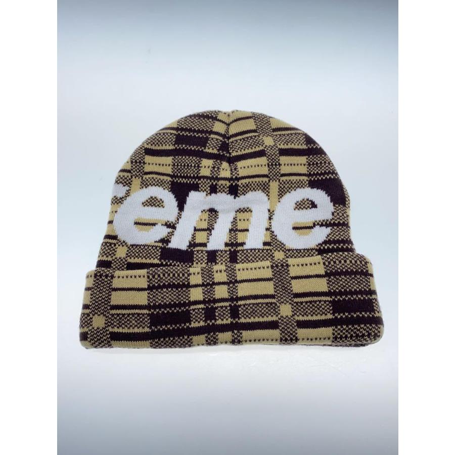 Supreme◆23FW/ビッグロゴビーニー/ニットキャップ/FREE/コットン/BRW/チェック/メンズ｜ssol-shopping｜02