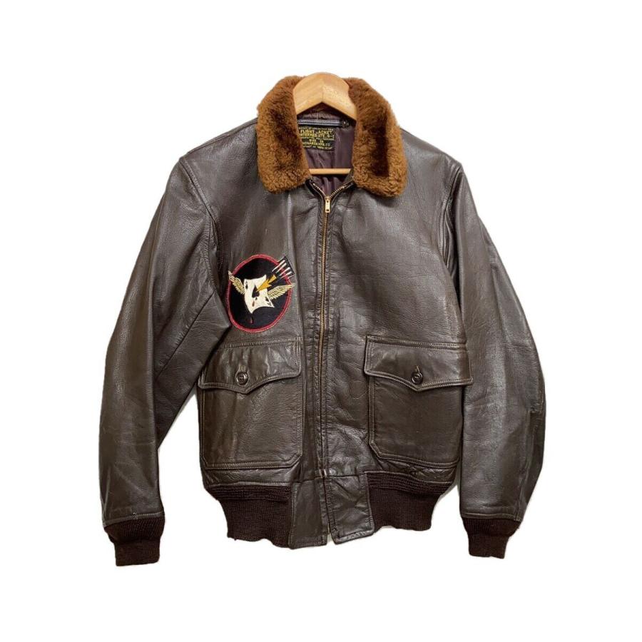 US.NAVY◇フライトジャケット/38/レザー/BRW/MIL-J-7823(AER