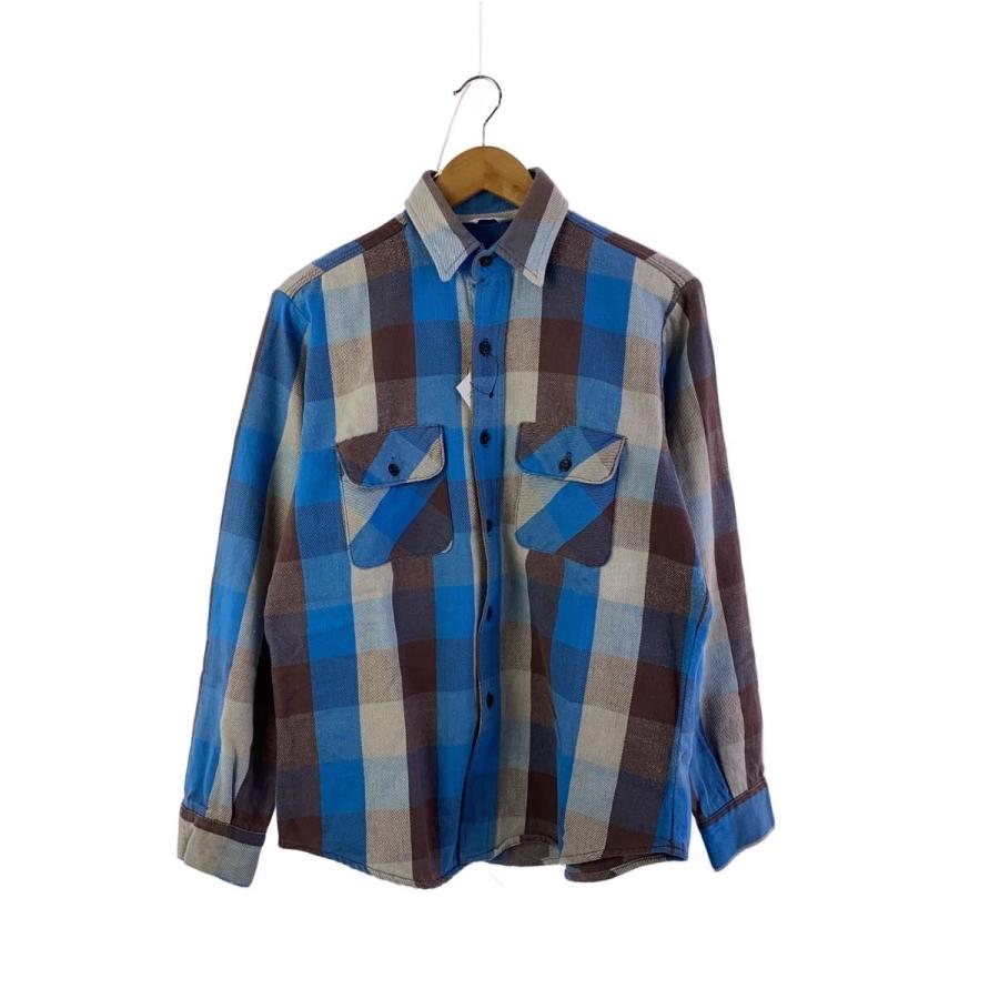 その他ブランド / 50s/カリフォルニア製/オープンカラーシャツ/長袖シャツ/S/ブルー/チェック FIVE BROTHER◇長袖シャツ/M/コットン/ブルー/チェック// : セカンド