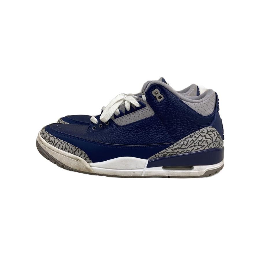 NIKE◇AIR JORDAN 3 RETRO_エアジョーダン レトロ/29cm/NVY : セカンド 