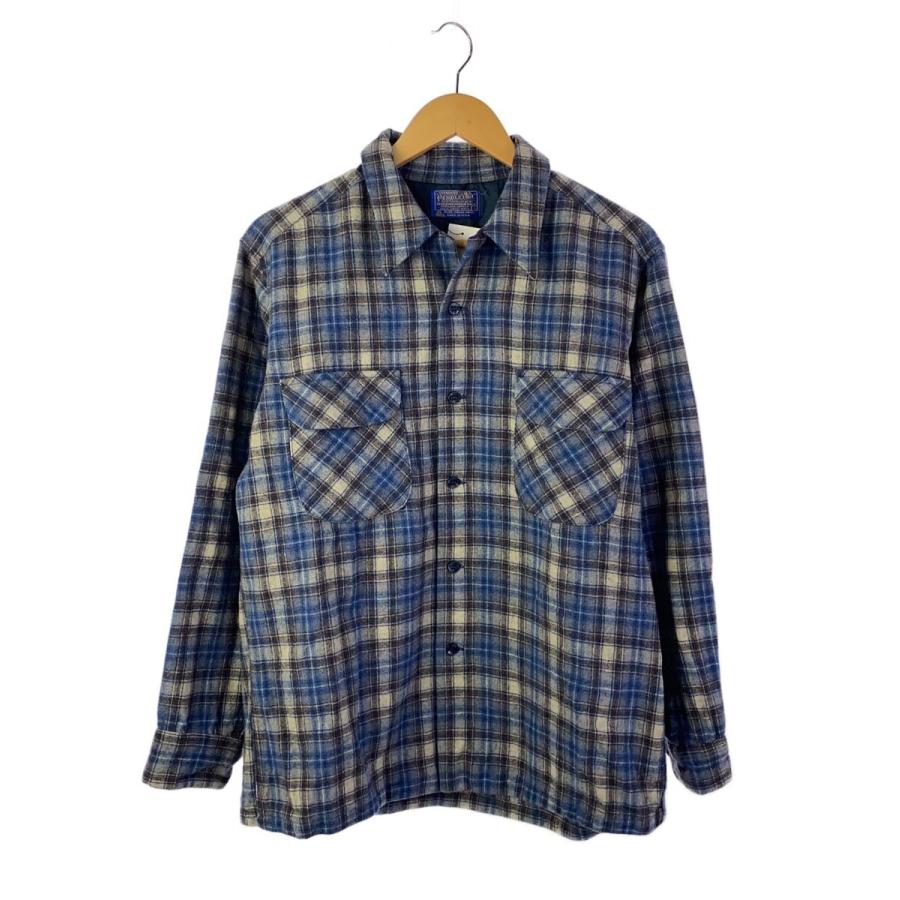 な*る様 PENDLETON ウールシャツ90s メンズファッション PENDLETON◇90sウエスタンシャツ/L/ウール/BLU