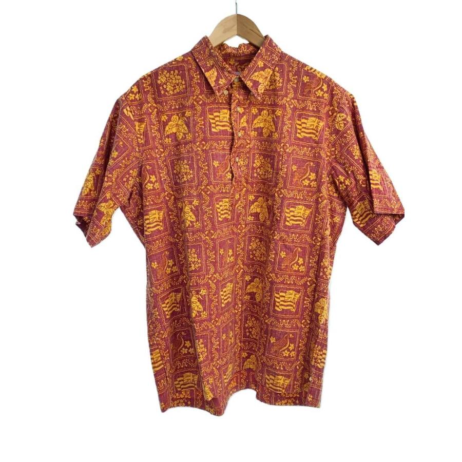 Reyn Spooner◇アロハシャツ/半袖シャツ/XL/コットン/ボルドー/総柄 