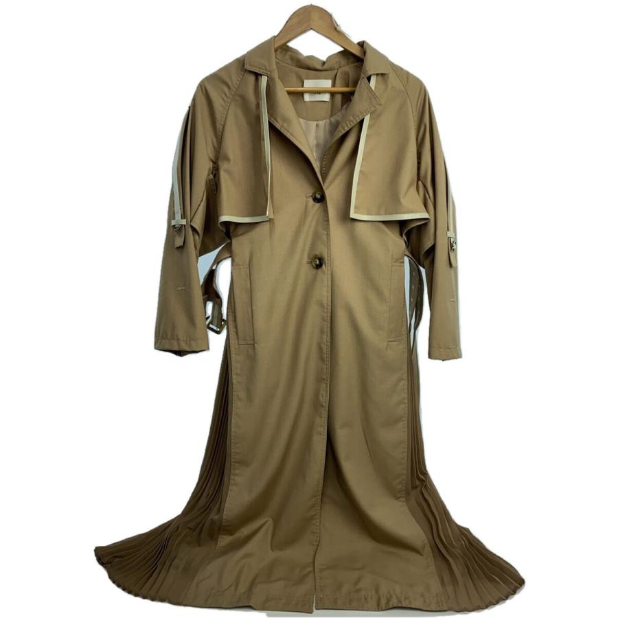 AMERI◇トレンチコート/FREE/ポリエステル/ベージュ/無地/01010750040