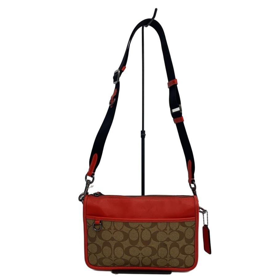COACH レッド ビジネスバッグ　2way ショルダー COACH◇ショルダーバッグ/レザー/レッド/総柄/C2277-C8141/コーチ