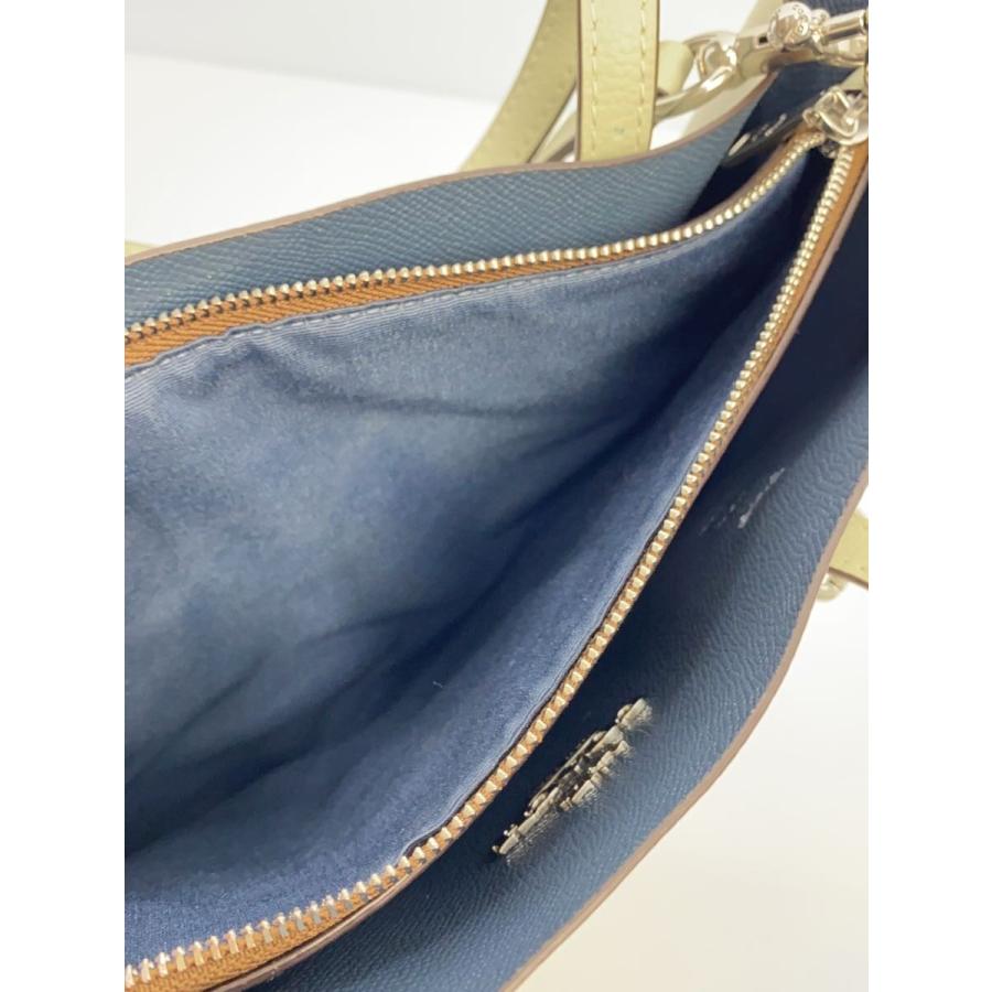 COACH◇モリートートバック25/ショルダーバッグ/レザー/クリーム/無地