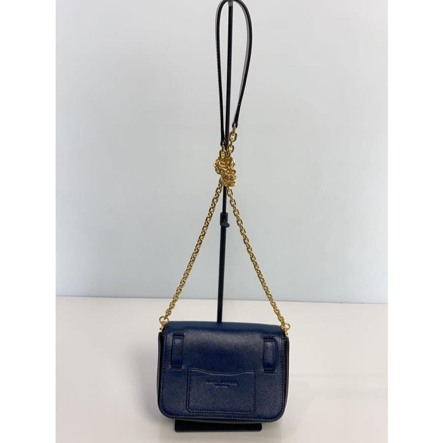 MARC JACOBS◇ショルダーバッグ/レザー/ブルー/無地/マーク