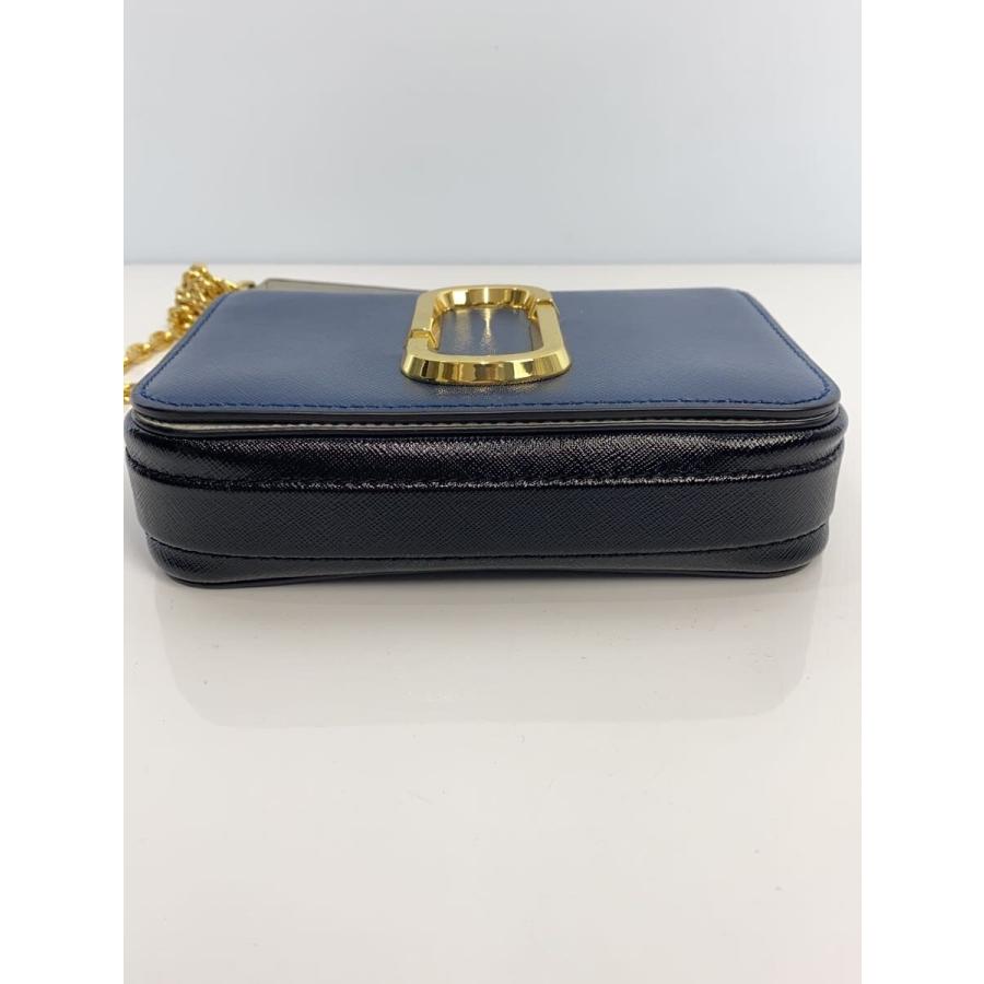 MARC JACOBS◇ショルダーバッグ/レザー/ブルー/無地/マーク