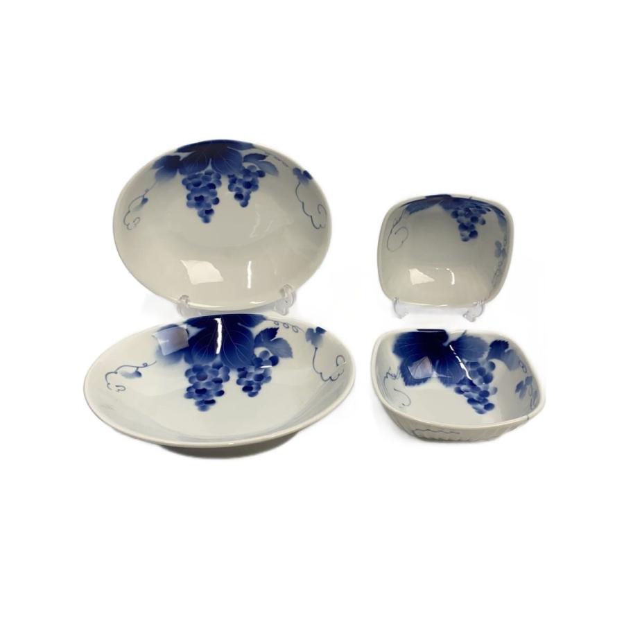 深川製磁◇ブルーワイナリー/楕円皿2点/ボウル型角鉢2点/4点セット