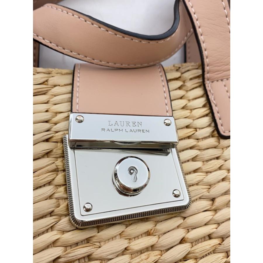 LAUREN RALPH LAUREN◇ショルダーバッグ/--/BEG/無地/2way/カゴバック