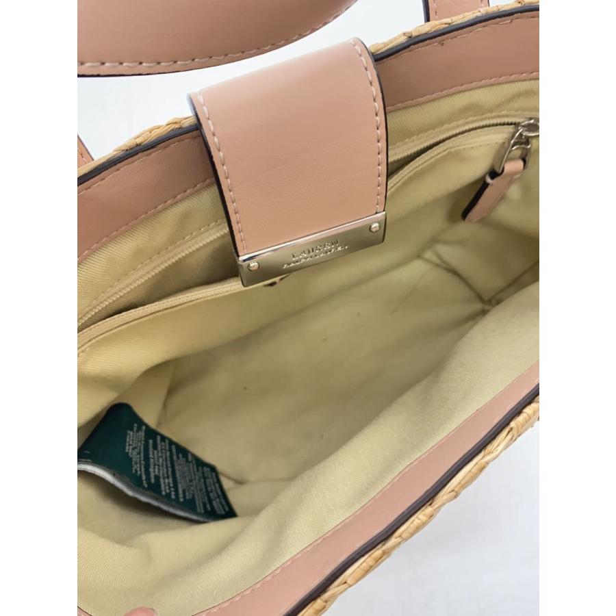 LAUREN RALPH LAUREN◇ショルダーバッグ/--/BEG/無地/2way/カゴバック