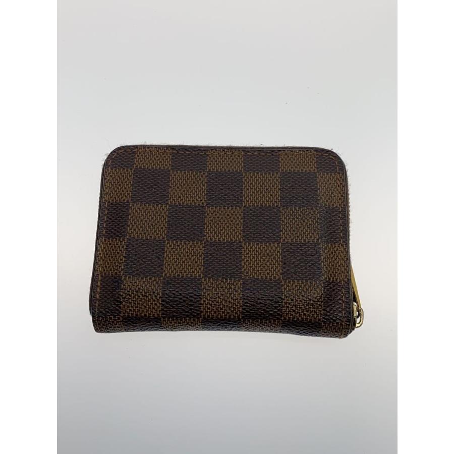LOUIS VUITTON◇ジッピー・コインパース_ダミエ・エベヌ/PVC/BRW