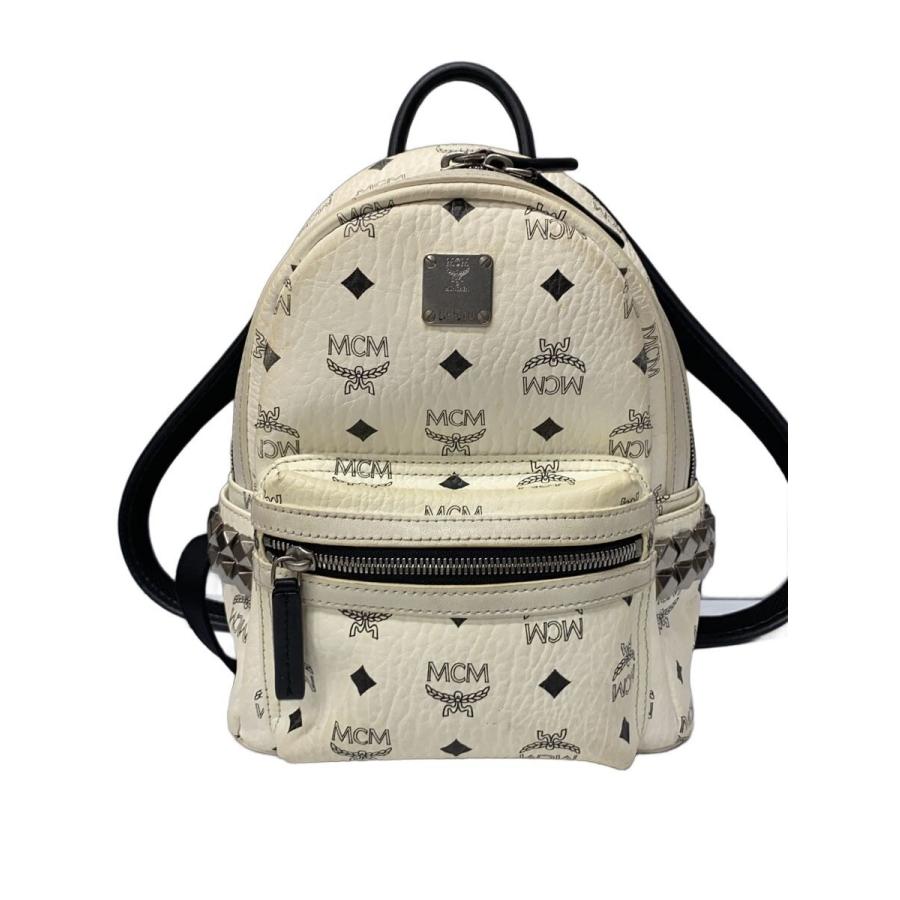 MCM◇リュック/レザー/WHT/総柄 : セカンドストリートYahoo!店 - 通販