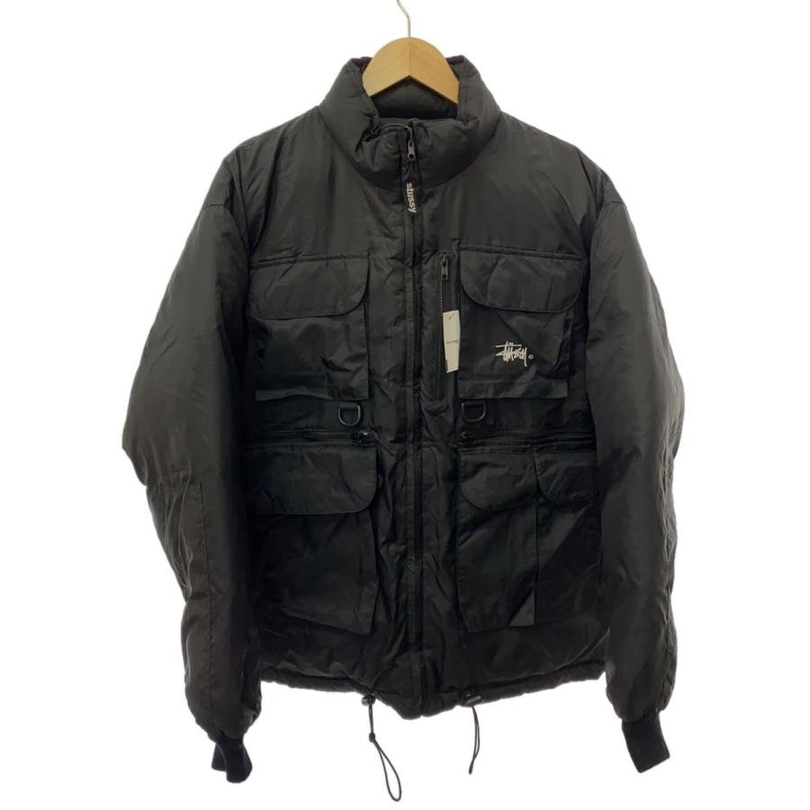 STUSSY◇90s/ダウンジャケット/M/ナイロン/BLK/無地// : セカンド