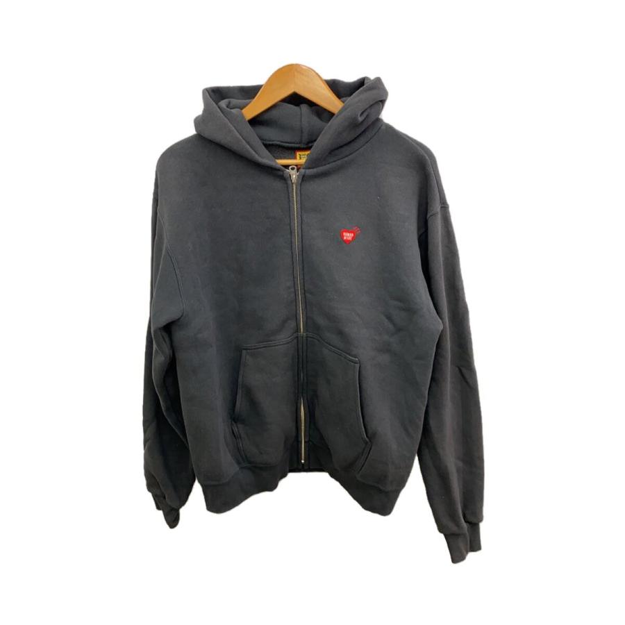 HUMAN MADE◇ジップパーカー/S/コットン/BLK/HM27CS033 