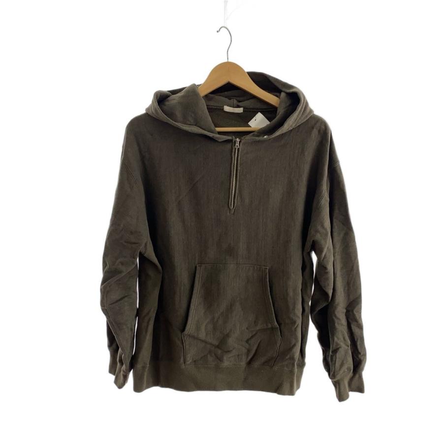 ULTERIOR◇パーカー/FADED SILKY TERRY RW HALF ZIP HOODIE/3/GRY