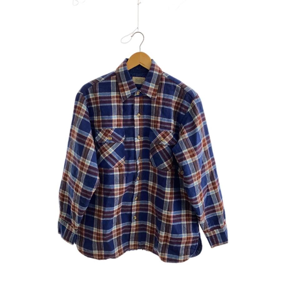 sears◇ネルシャツ/L/--/BLU/チェック/キルティング : セカンド