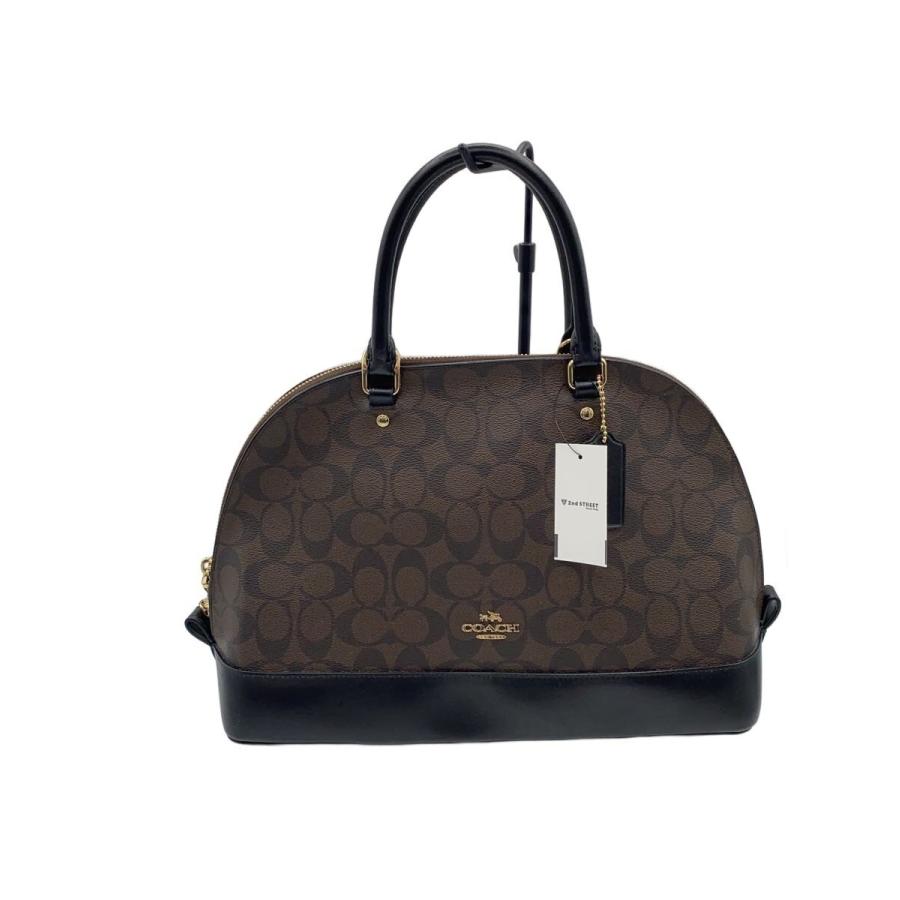 COACH◇ハンドバッグ/シグネチャー/2WAY/PVC/BRW/総柄/F58287