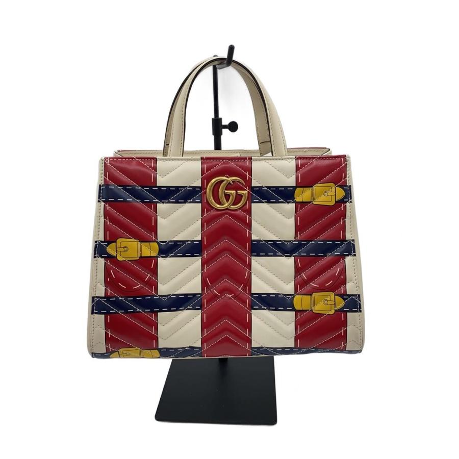 GUCCI◇ハンドバッグ/レザー/マルチカラー/448054/GGマーモント