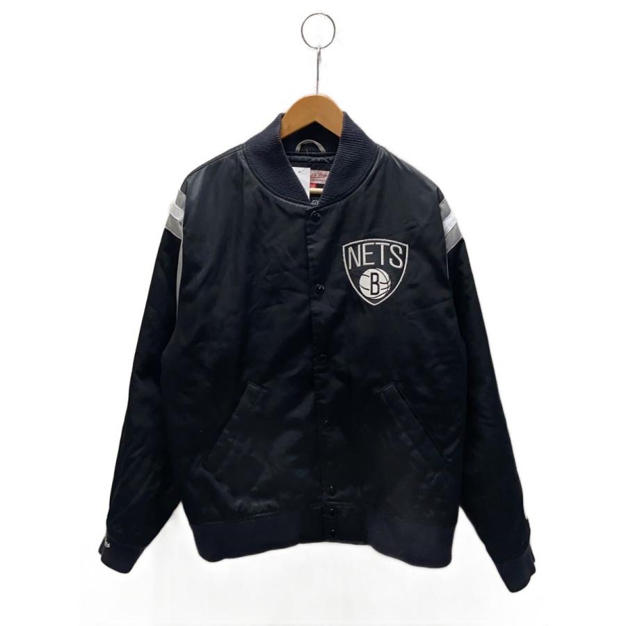 mitchell&ness◇スタジャン/L/ポリエステル/BLK/1H1501 : セカンド