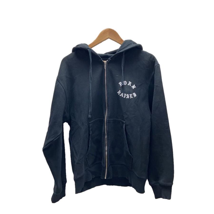 STUSSY◇BORN×RAISED/ジップパーカー/S/コットン/BLK/Z4000SZS23
