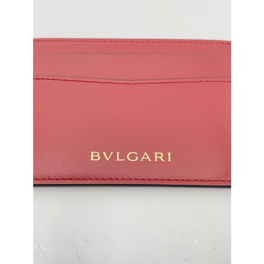 BVLGARI◇カードケース/--/レッド/無地/レディース : セカンド