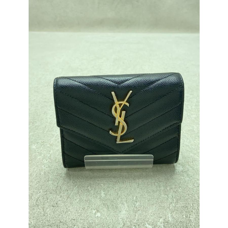 SAINT LAURENT◇モノグラムコンパクトスリーフォールドウォレット 