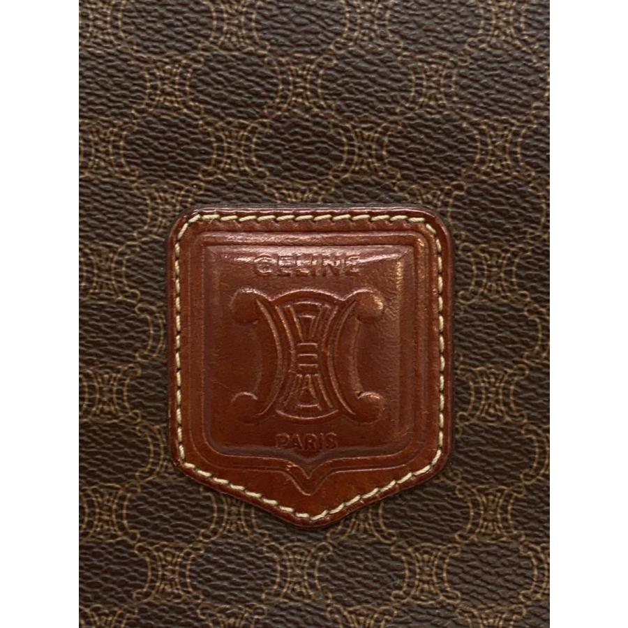 CELINE◇マカダム/ショルダーバッグ/レザー/ブラウン/T06/A CELINE◇マカダム/ショルダーバッグ/レザー/ブラウン/T06/A