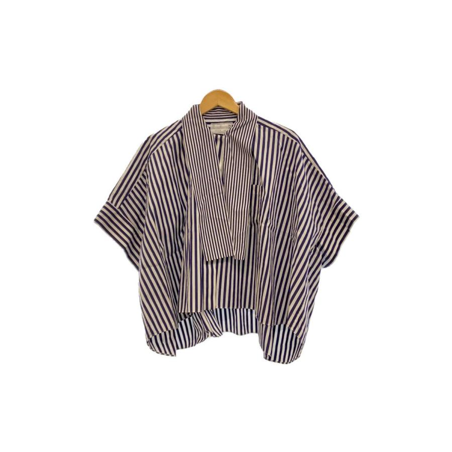 sacai◇23ss/半袖シャツ/2/ネイビー/ストライプ/23-06527 : セカンド