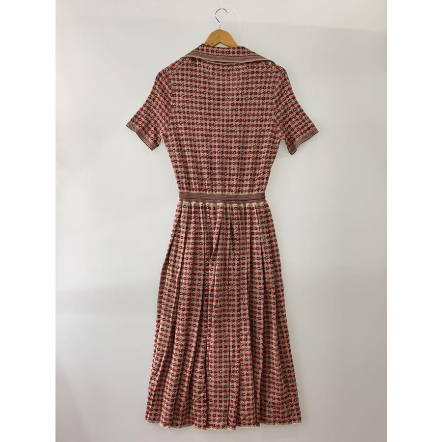 GUCCI◆ロゴニットワンピース/半袖ワンピース/L/レーヨン/RED/総柄_1