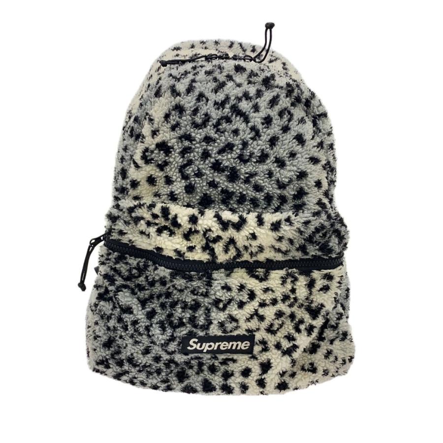 Supreme◇17AW/leopard fleece backpac/kリュック/ポリエステル/GRY