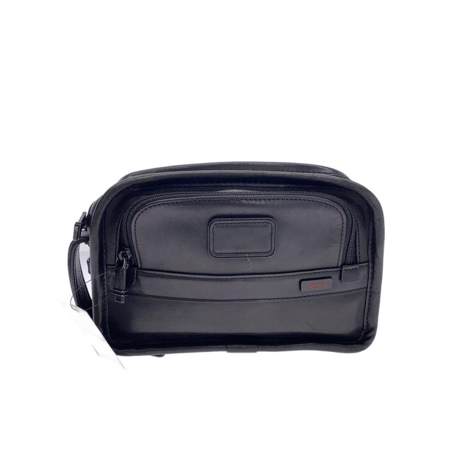 TUMI◇クラッチバッグ/レザー/BLK/無地 : セカンドストリートYahoo!店