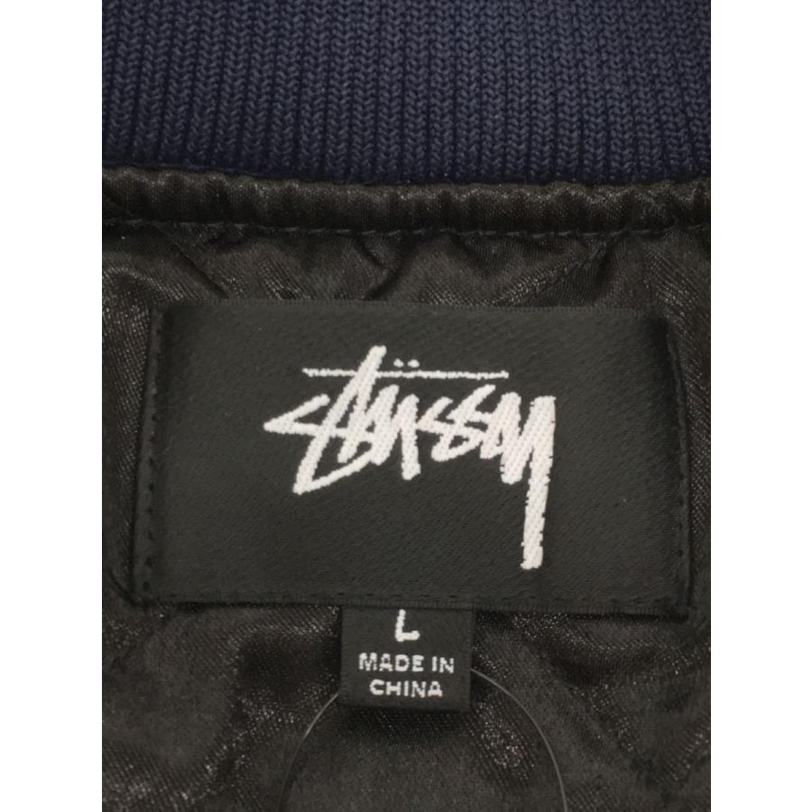 STUSSY◆スタジャン/L/ポリエステル/NVY/無地/23S115692｜ssol-shopping｜03