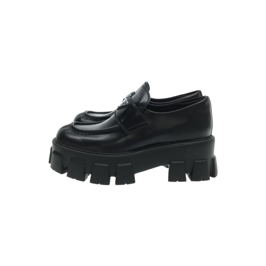 PRADA◇モノリスブラッシュドレザーローファー/UK8.5/ブラック PRADA◇モノリスブラッシュドレザーローファー/UK8.5/ブラック