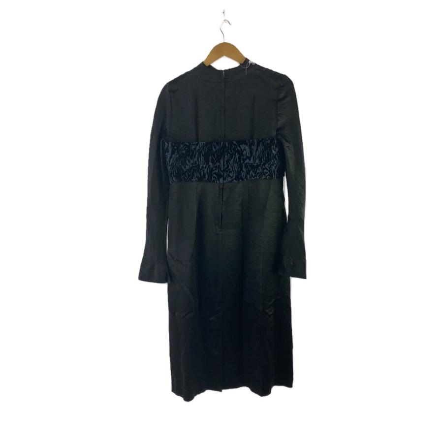 TOGA PULLA◇23AW/クラッシュサテンドレス/長袖ワンピース/38/--/BLK 