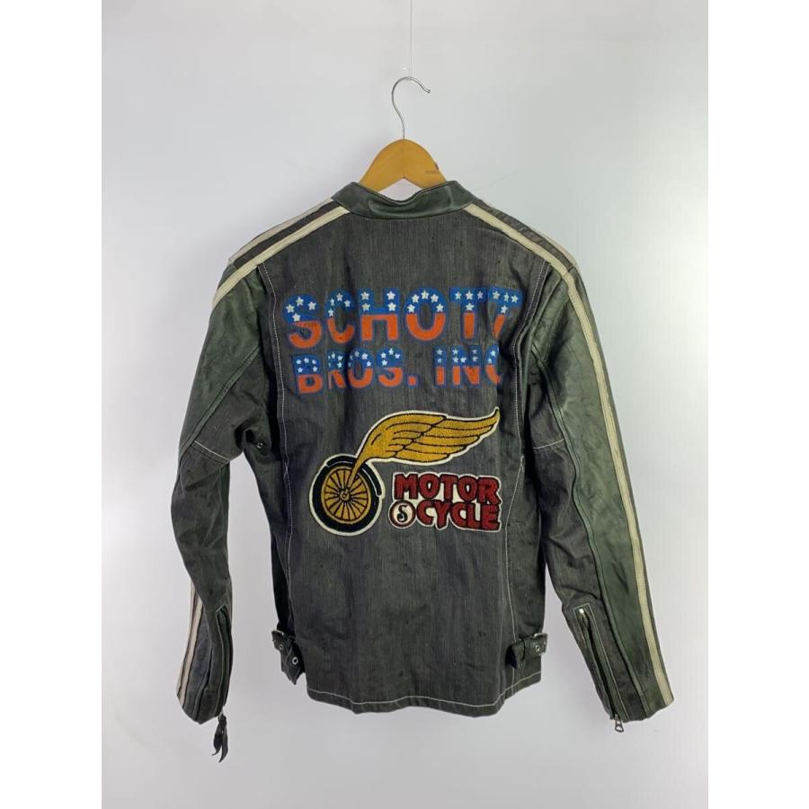 Schott◇シングルライダースジャケット/M/コットン/GRY/3191000 