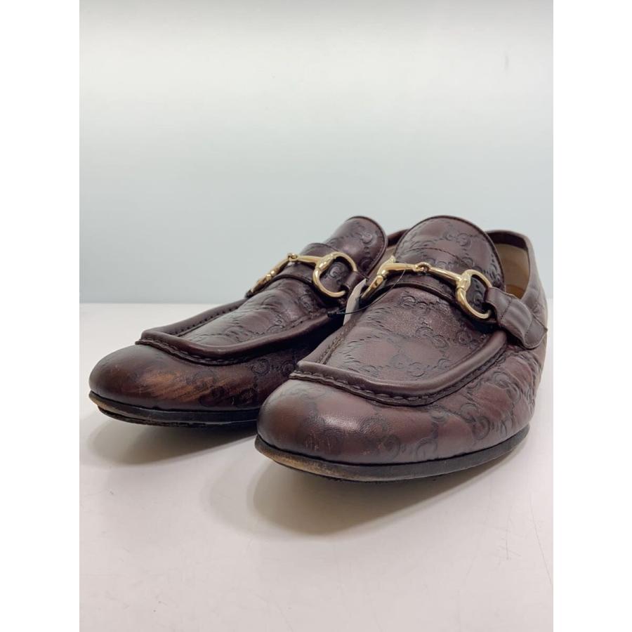 GUCCI◇グッチシマGG/ホースビットローファー/41.5/BRW/レザー/147825