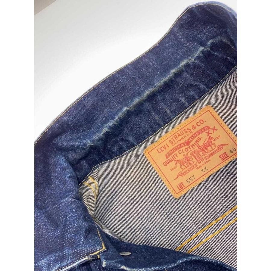 Levi's◇90s/557XX/3nd復刻/USA製555/バレンシア/Gジャン/40/デニム